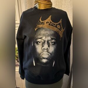 Biggie Smalls Crown Sweatshirt Notorious BIG Graphic Crewneck Hip Hop Streetwear